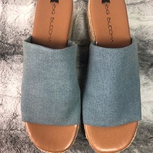 Big Buddha blue jean slides. Size 8. NWOT.